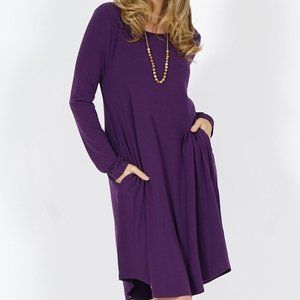 ⭐ Purple Long Sleeve Tunic Dress with Pockets - Plus Size 1x XL - NWOT